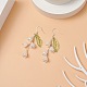 Fleur de vie en plastique abs avec boucles d'oreilles pendantes en perles de coquillage EJEW-TA00182-2