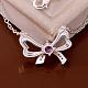Silver Color Plated Brass Cubic Zirconia Bowknot Pendant Necklaces NJEW-BB09803-B-2