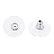 BENECREAT 3 Pairs 925 Sterling Silver Earring Backs Earring Safety Backs Bullet Clutch with Rubber Pad for Jewelry Findings STER-BC0001-23P-2