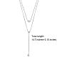 Double collier en forme de y long drop dangle collier délicat y chaîne collier personnalisé zircon pendentif colliers tour de cou à la mode y collier bijoux pour femmes JN1093A-2