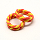 2-Strand Handmade Polymer Clay Rope Shaped Finger Rings CLAY-Q217-10-2