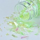 プラスチック製のキャンディスパンコール/スパンコールチップ  UVレジン封入パーツ  エポキシ樹脂ジュエリー作成用  薄緑  3~25x2.8~6.5mm DIY-I019-02C-1