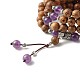 Energy Crystal Natural Amethyst Beads Warp Bracelet for Men Women BJEW-JB06788-7