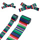 2Rolls 2 Styles Stripe Pattern Printed Polyester Grosgrain Ribbon OCOR-TA0001-37L-2