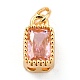 Real 18K Gold Plated Brass Inlaid Cubic Zirconia Charms ZIRC-L100-075G-3