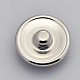 Platinum Plated Brass Glass Flat Round with Rhombus Plaid Jewelry Snap Buttons SNAP-M026-B-01-2