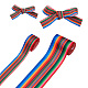 2 rollos 2 estilos de cinta de grosgrain de poliéster impresa con patrón de rayas OCOR-TA0001-37E-2
