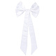 ドレス用のベネクリエイト取り外し可能なサテンリボン  花嫁パーティー特別な日のための白いブライダルドレスバックちょう結び  82x36x1.8cm DIY-WH0002-35-1