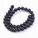 Brins de perles rondes en onyx noir naturel X-G-L087-10mm-01-2