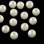 Matte Round ABS Plastic Imitation Pearl Beads, Beige, 6mm, Hole: 1mm, about 5200pcs/500g