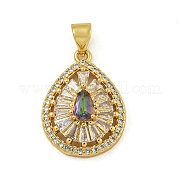 Подвески из кубического циркония с покрытием из латуни KK-U029-28G-02