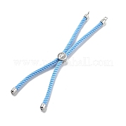 Серебряные браслеты из витого нейлонового шнура DIY-B066-03P-14