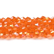 Прозрачные стеклянные бусины гальваническим пряди GLAA-F029-4mm-A11
