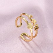 Латунные манжеты кольца перста RJEW-C120-09G