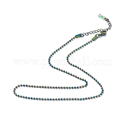 Chapado en iones (ip) 304 collar de cadena de bolas de acero inoxidable para hombres y mujeres NJEW-K245-017D
