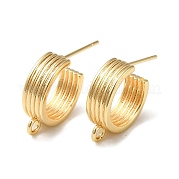 Brass Ring Stud Earring Finding KK-C042-09G