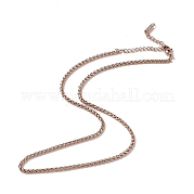 Chapado en iones (ip) 304 collar de cadena de trigo de acero inoxidable para hombres y mujeres NJEW-K245-021D