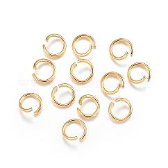 Anillos de salto abiertos de acero inoxidable 304, redondo, Para la fabricación de joyas de diy, real 18k chapado en oro, 20 diámetro, 6x0.8mm