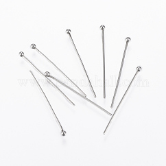 Pasadores de cabeza esférica de acero inoxidable 304 resistentes al deslustre, color acero inoxidable, 30x0.8mm, 20 diámetro, cabeza: 2 mm