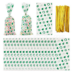 50 шт. прямоугольные прозрачные пластиковые пакеты для хранения печенья с рождественской тематикой&nbsp;XMAS-TA0001-01