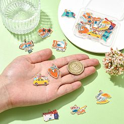 18 шт. 9 стиля подвески из сплава и эмали на туристическую тематику&nbsp;FIND-CJ0004-66