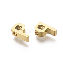 ステンレススチールチャーム201個  ゴールドカラー  文字.p  8x4.5x3mm  穴：1.6mm&nbsp;X-STAS-R110-P-G