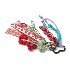 Подвесные украшения в виде цветов из шерстяной пряжи ручной работы HJEW-JM04266