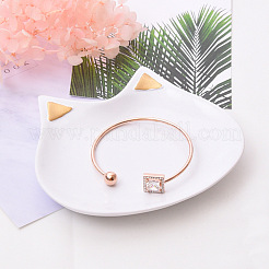 Керамическая ювелирная тарелка с милой кошачьей головой PW-WG37703-01