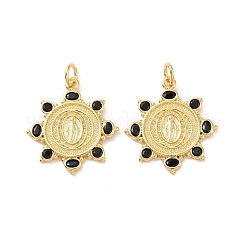 Подвески из латуни с микро-паве из черного кубического циркония&nbsp;KK-G435-32G