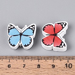 Окрашенные распылением деревянные бусины Schima WOOD-T032-44