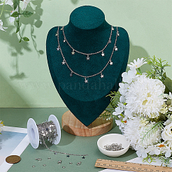 DIY-Kits zur Herstellung von Halsketten aus Messingkabelketten&nbsp;DIY-ME0001-93P
