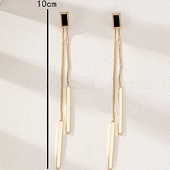 Серьги-гвоздики с прямоугольной кисточкой из цинкового сплава&nbsp;FS-WGA375F-01