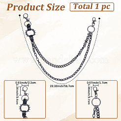 1 шт. двухслойные цепные ремни из сплава для брюк&nbsp;AJEW-GF0011-93B