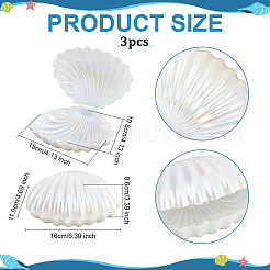 Шкатулки для хранения ювелирных изделий в форме ракушек из перламутрового пластика&nbsp;AJEW-WH0695-138B-02