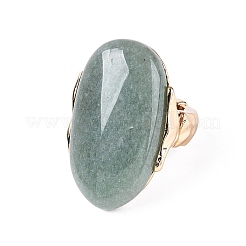 Bagues extensibles aventurine vert naturel&nbsp;RJEW-N055-01C