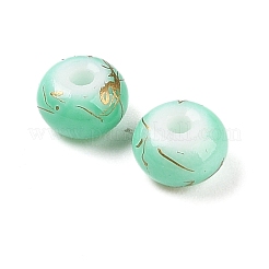 Perles en verre opaque peintes par pulvérisation&nbsp;GLAA-G118-01I