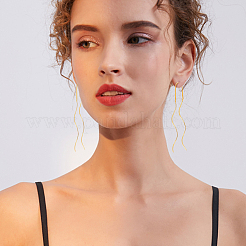 4 пара 4-х стилевых сережек-кисточек из нержавеющей стали EJEW-AN0002-91