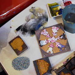 120 г 2-х видов гальванических стеклянных бусин EGLA-DR0001-01