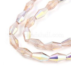 Прозрачные стеклянные бусины гальваническим пряди&nbsp;GLAA-K064-05A-01E