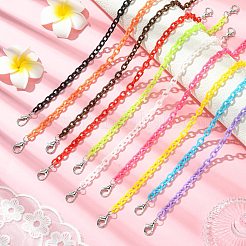 10 шт. 10-х цветные акриловые кабельные цепи-колпачки&nbsp;HJEW-CJ00006