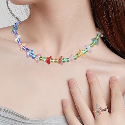 200шт 10 стиля прозрачные окрашенные распылением стеклянные бусины GLAA-SZ0001-81