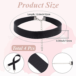 4 шт. ожерелье-чокер из кожаного шнура&nbsp;NJEW-SC0001-67