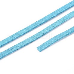 環境に優しいフェイクスエードコード  フェイクレース  空色  3.0x1.4mm  約98.42ヤード（90m）/ロール&nbsp;LW-R007-3.0mm-1143