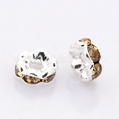 Perline distanziatori strass in ottone&nbsp;RB-A014-L8mm-14S-NF