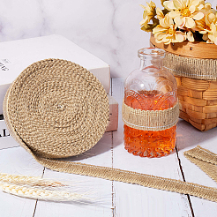 Джутовая лента с кисточками&nbsp;OCOR-WH20006-04D