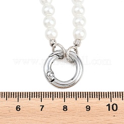Herstellung von runden Perlenketten aus Messing und ABS-Kunststoff mit Imitationsperlen&nbsp;KK-Z158-07P-01