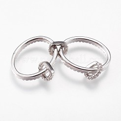 Латунь микро проложить кубический цирконий звенья кольца&nbsp;KK-I614-035P