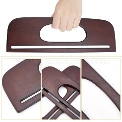 木製バッグハンドル2個  長方形  ハンドバッグ交換用アクセサリー  ココナッツブラウン  29.3x9.4x0.9cm  内径：12.5x4.85センチメートルは26.6x0.65cm&nbsp;WOOD-WR0001-04A