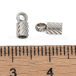 変色しにくい304ステンレススチールコードエンド  コラム  ステンレス鋼色  7x3mm  穴：1.8mm  内径：2mm&nbsp;STAS-Z084-07P-01