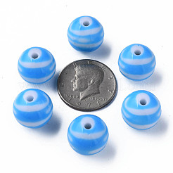 Непрозрачные полосатые акриловые бусины&nbsp;MACR-S373-27B-09